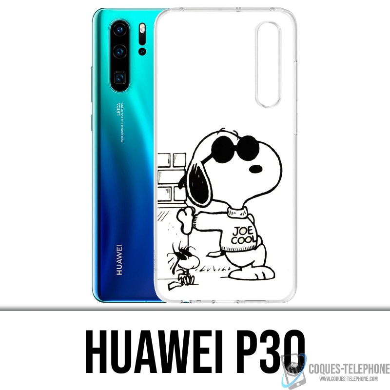 Case Huawei P30 - Snoopy Black White