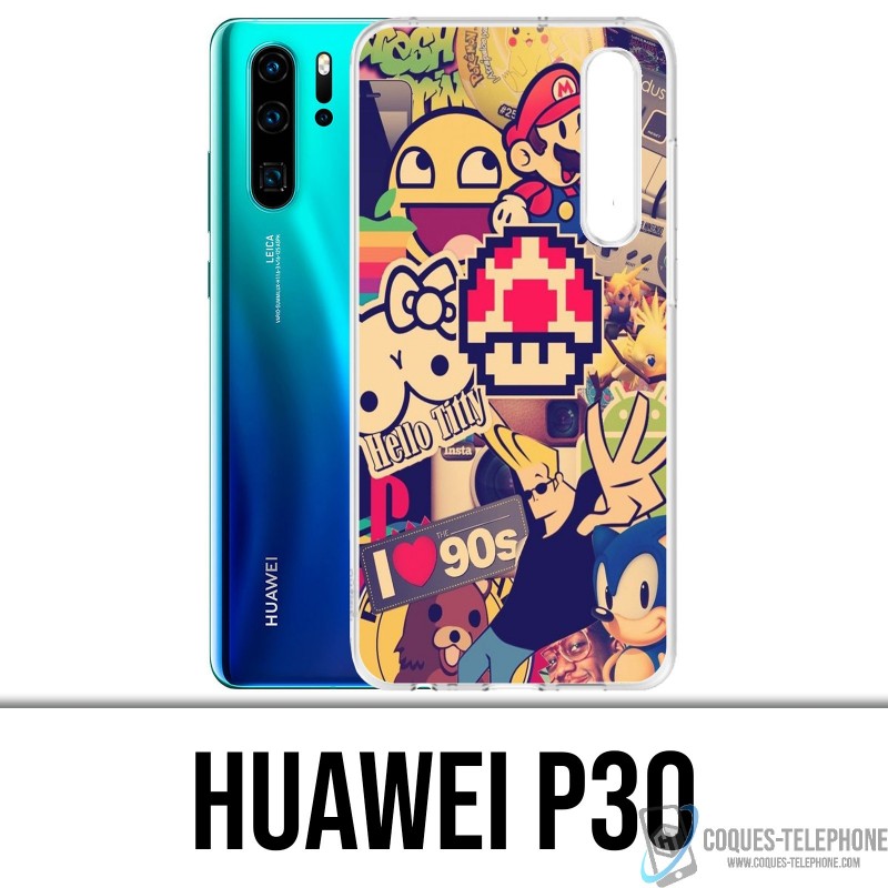 Case Huawei P30 - Vintage Stickers 90S