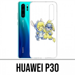 Funda Huawei P30 - Stitch Pikachu Baby