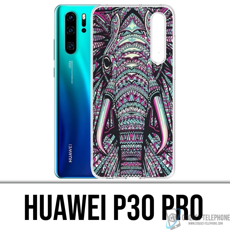 Coque Huawei P30 PRO - Éléphant Aztèque Coloré