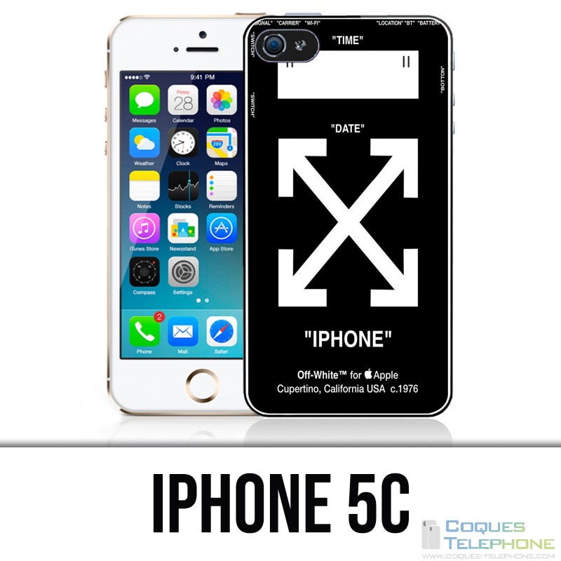 Custodia per iPhone 5C - Bianco nero spento