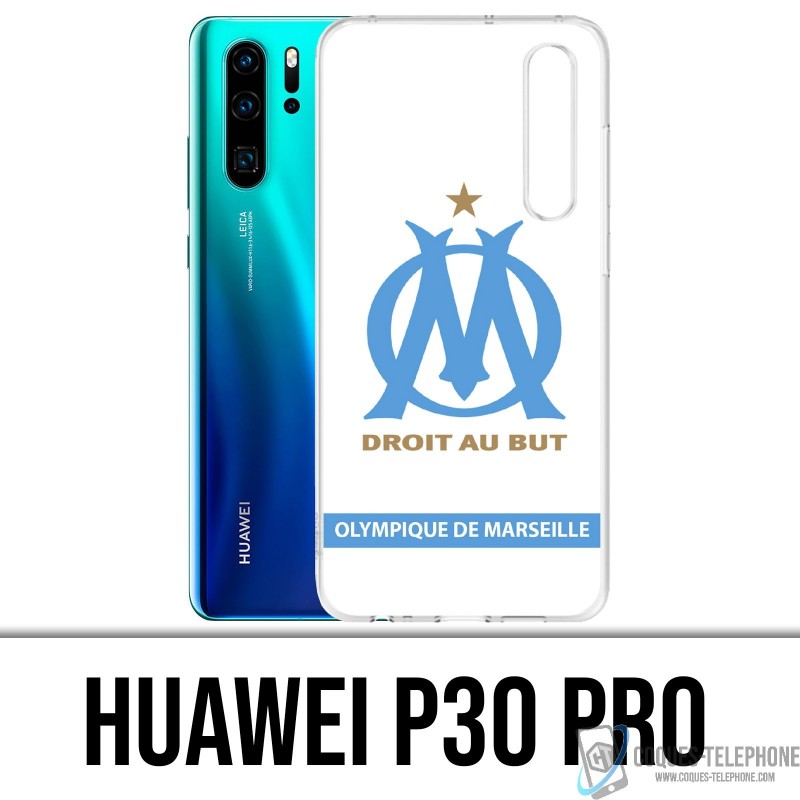 Coque Huawei P30 PRO - Logo Om Marseille Blanc