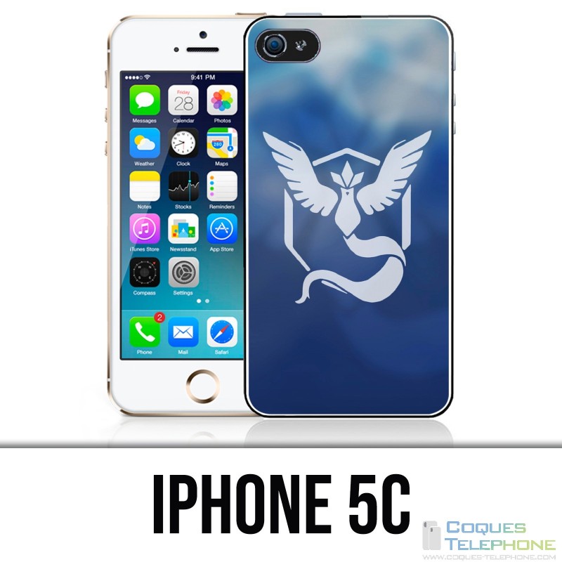 Coque iPhone 5C - Pokémon Go Team Bleue Grunge