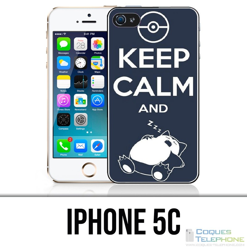 Coque iPhone 5C - Pokémon Ronflex Keep Calm