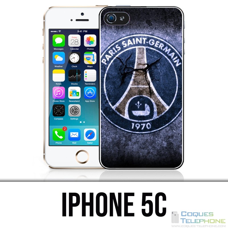 Custodia per iPhone 5C - Logo PSG Grunge