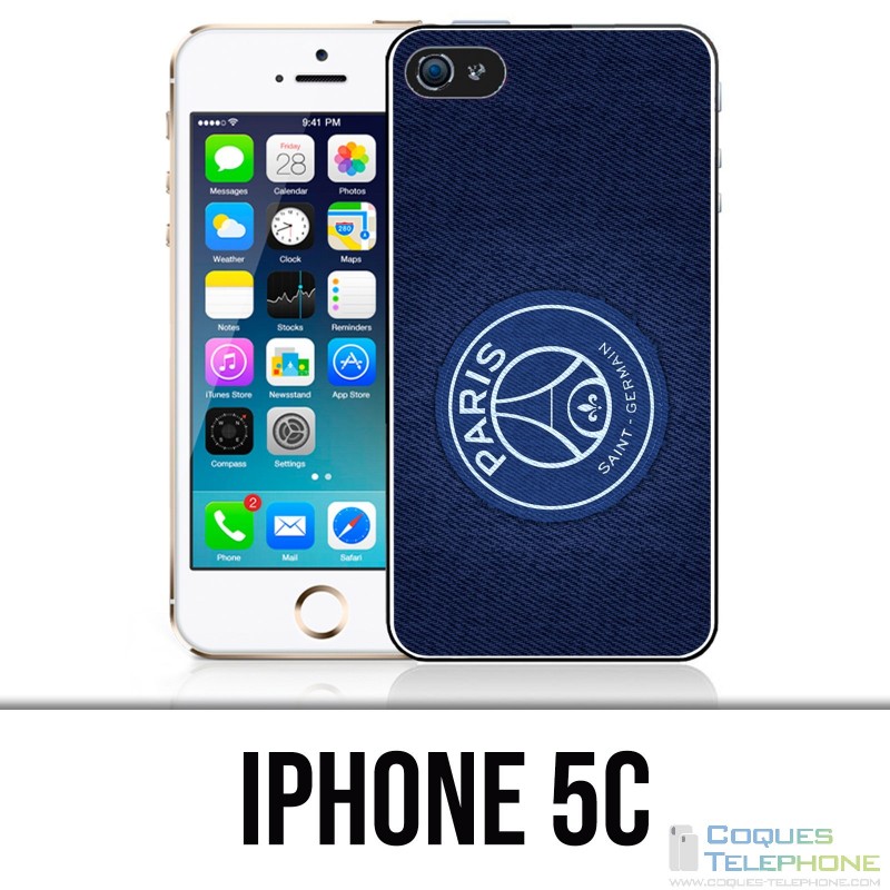 Custodia per iPhone 5C - Sfondo blu minimalista PSG