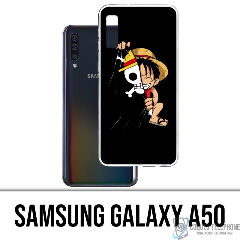 Coque Samsung Galaxy A50 - One Piece baby Luffy Drapeau