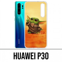 Funda Huawei P30 - Star Wars baby Yoda Fanart