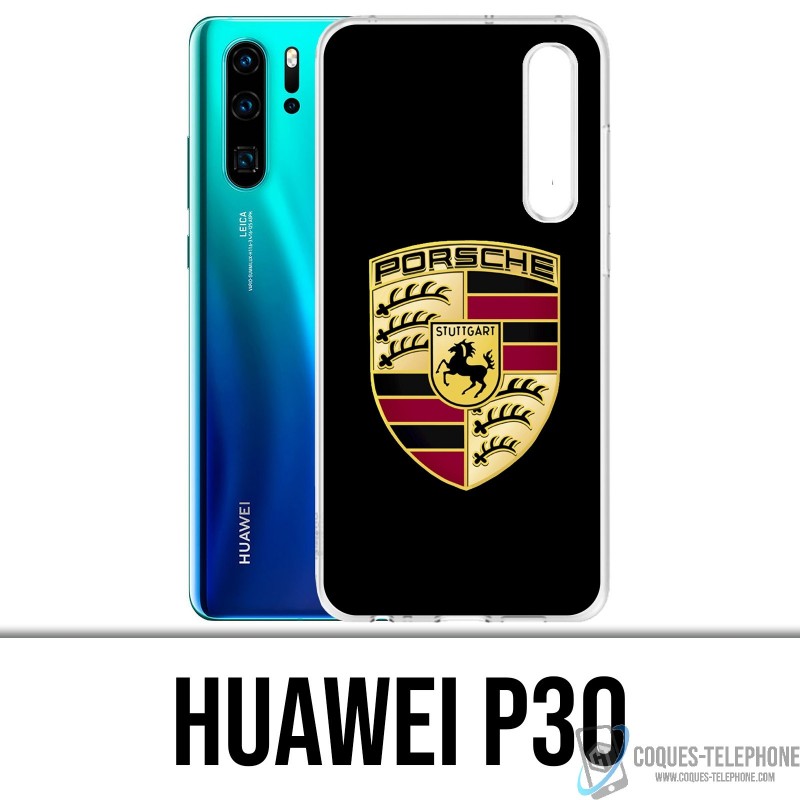 Coque Huawei P30 - Porsche Logo Noir