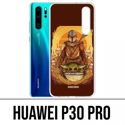 Coque Huawei P30 PRO - Star Wars Mandalorian Yoda fanart