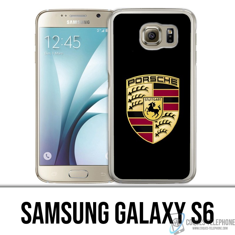 Coque Samsung Galaxy S6 - Porsche Logo Noir