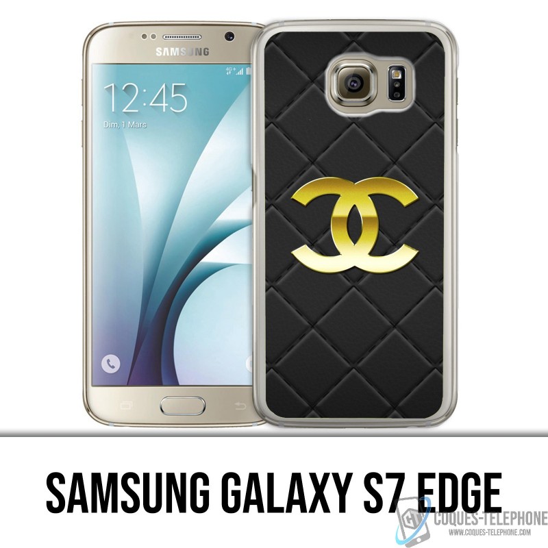 Coque Samsung Galaxy S7 edge - Chanel Logo Cuir