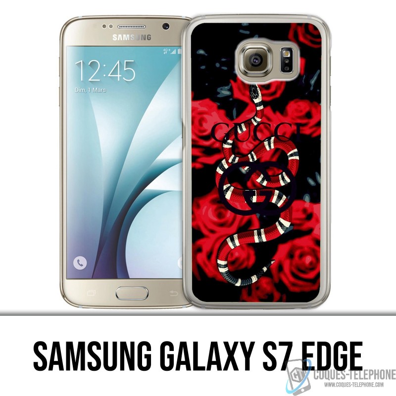Funda Samsung Galaxy S7 - Rosa de la serpiente Gucci