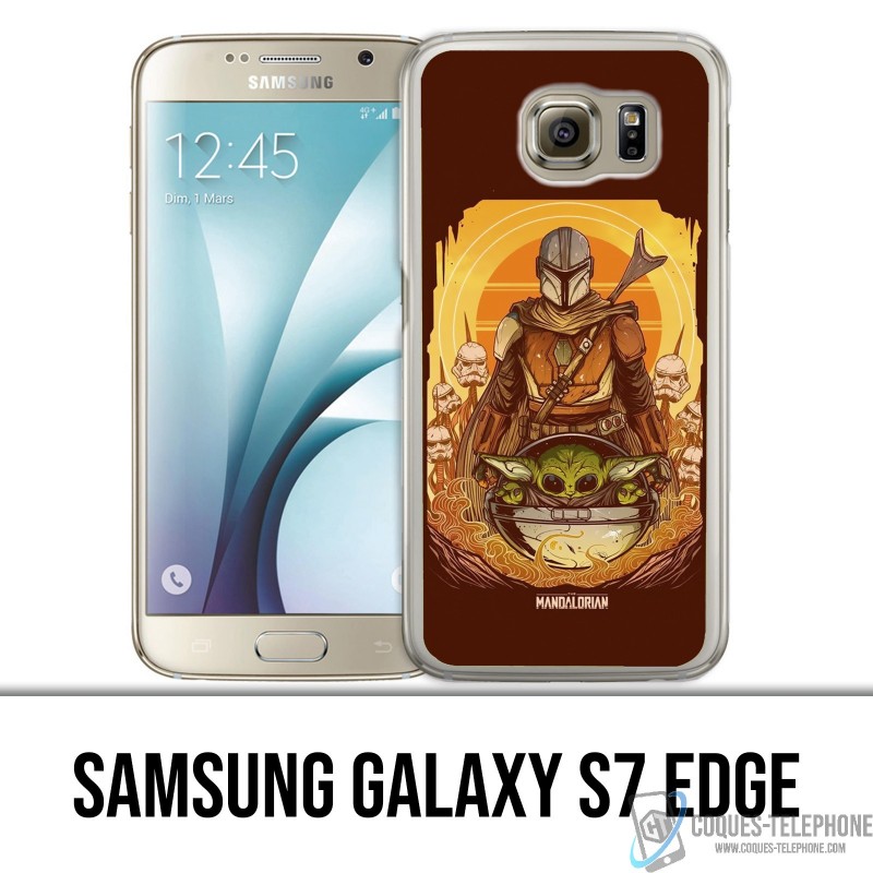 Samsung Galaxy S7 edge Case - Star Wars Mandalorian Yoda fanart