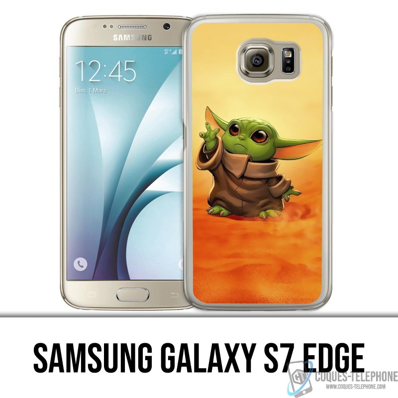 Coque Samsung Galaxy S7 edge - Star Wars baby Yoda Fanart