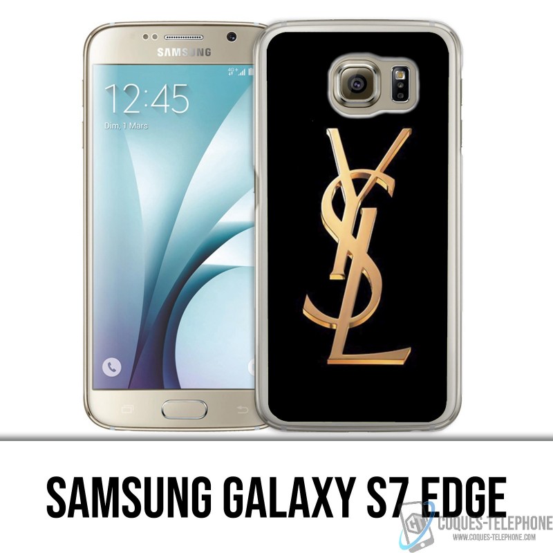 Coque Samsung Galaxy S7 edge - YSL Yves Saint Laurent Gold Logo