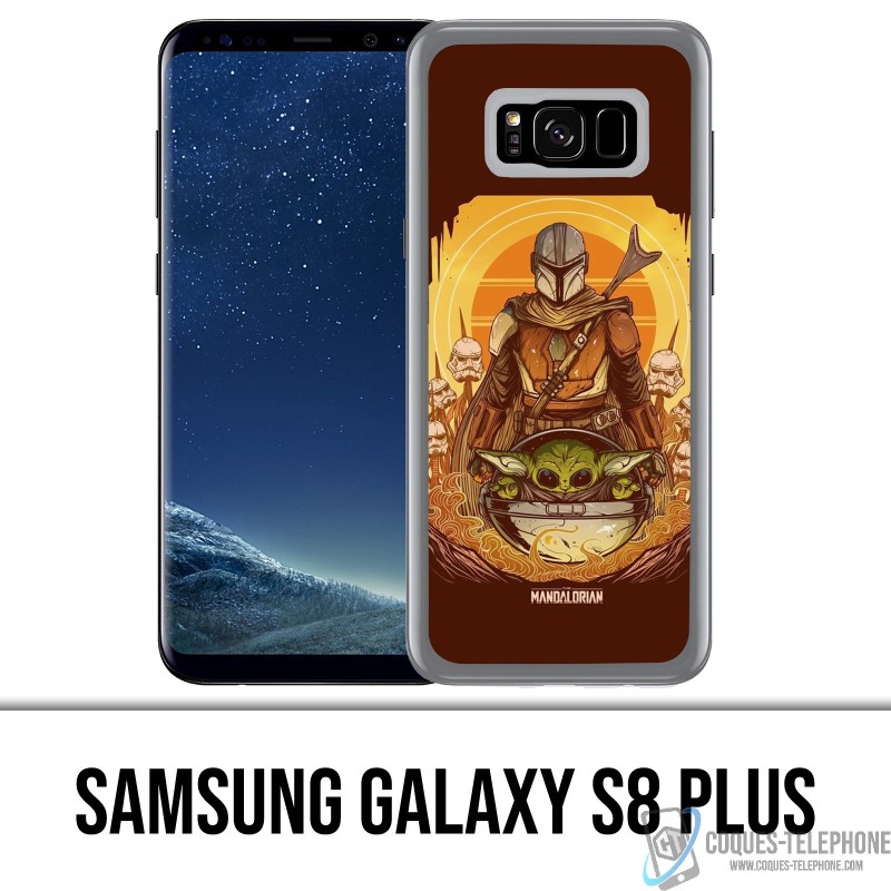 Coque Samsung Galaxy S8 PLUS - Star Wars Mandalorian Yoda fanart