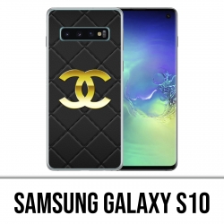 Coque Samsung Galaxy S10 - Chanel Logo Cuir