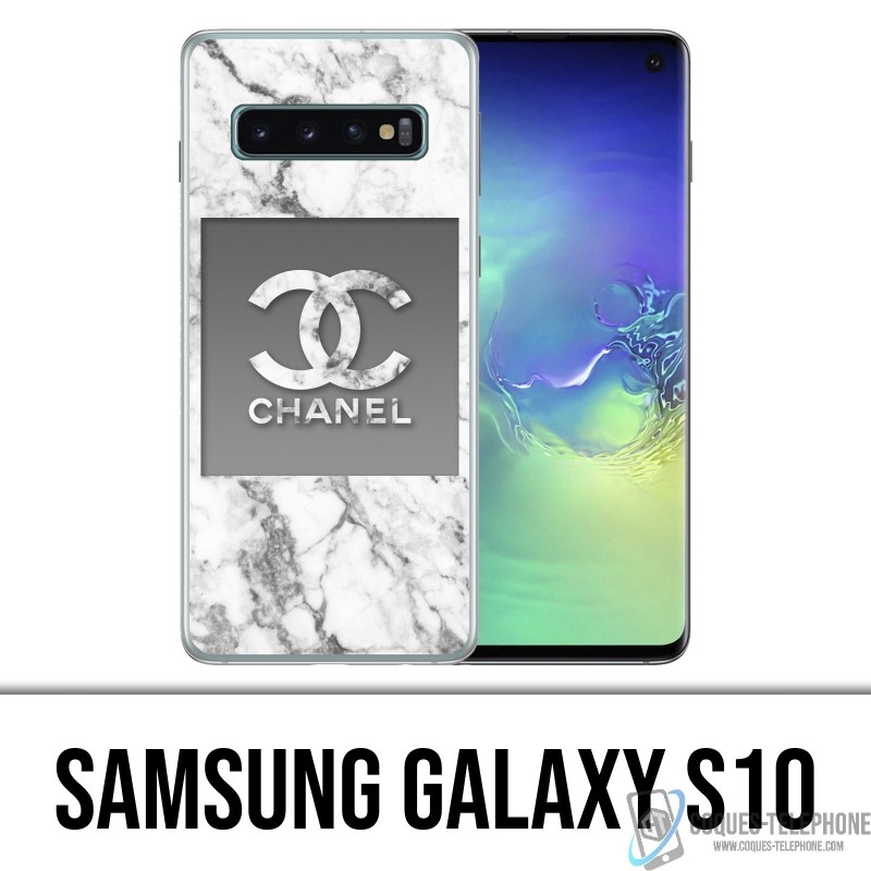 Coque Samsung Galaxy S10 - Chanel Marbre Blanc