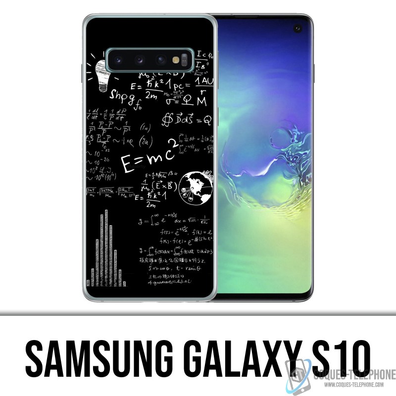 Coque Samsung Galaxy S10 - E égale MC 2 tableau noir