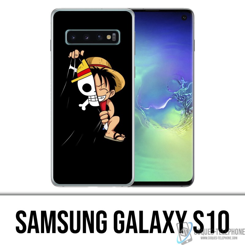 Coque Samsung Galaxy S10 - One Piece baby Luffy Drapeau