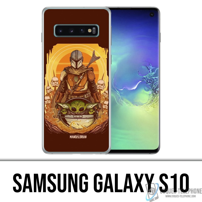 Samsung Galaxy S10 Case - Star Wars Mandalorian Yoda fanart