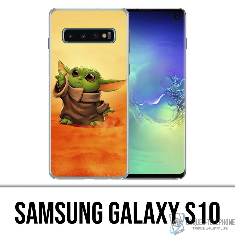 Coque Samsung Galaxy S10 - Star Wars baby Yoda Fanart