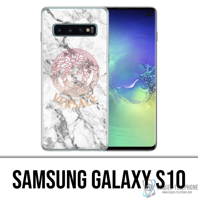 Coque Samsung Galaxy S10 - Versace marbre blanc