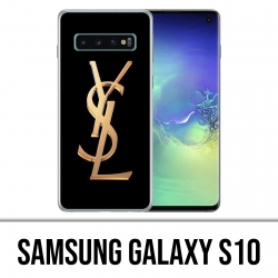 Coque Samsung Galaxy S10 - YSL Yves Saint Laurent Gold Logo