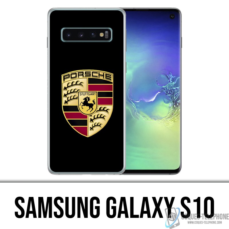 Coque Samsung Galaxy S10 - Porsche Logo Noir