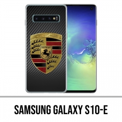 Coque Samsung Galaxy S10e - Porsche logo carbone