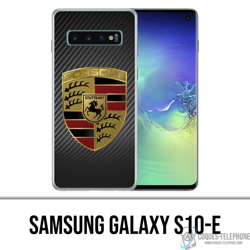 Coque Samsung Galaxy S10e - Porsche logo carbone