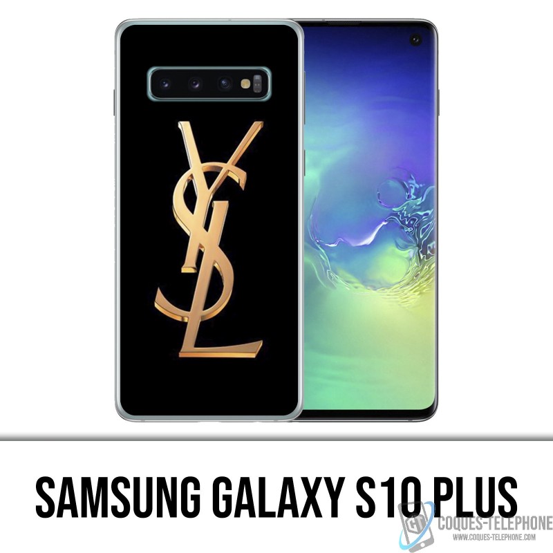 Custodia Samsung Galaxy S10 PLUS - YSL Yves Yves Saint Laurent Logo Oro