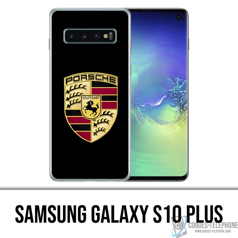 Samsung Galaxy S10 PLUS Funda - Logotipo de Porsche Negro