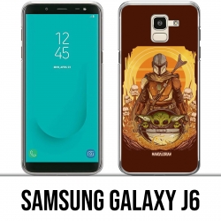 Samsung Galaxy J6 Custodia - Star Wars Mandalorian Yoda fanart