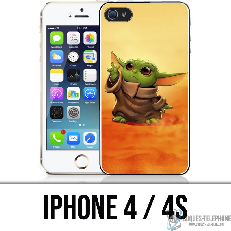 Funda iPhone 4 / 4S - Star Wars baby Yoda Fanart