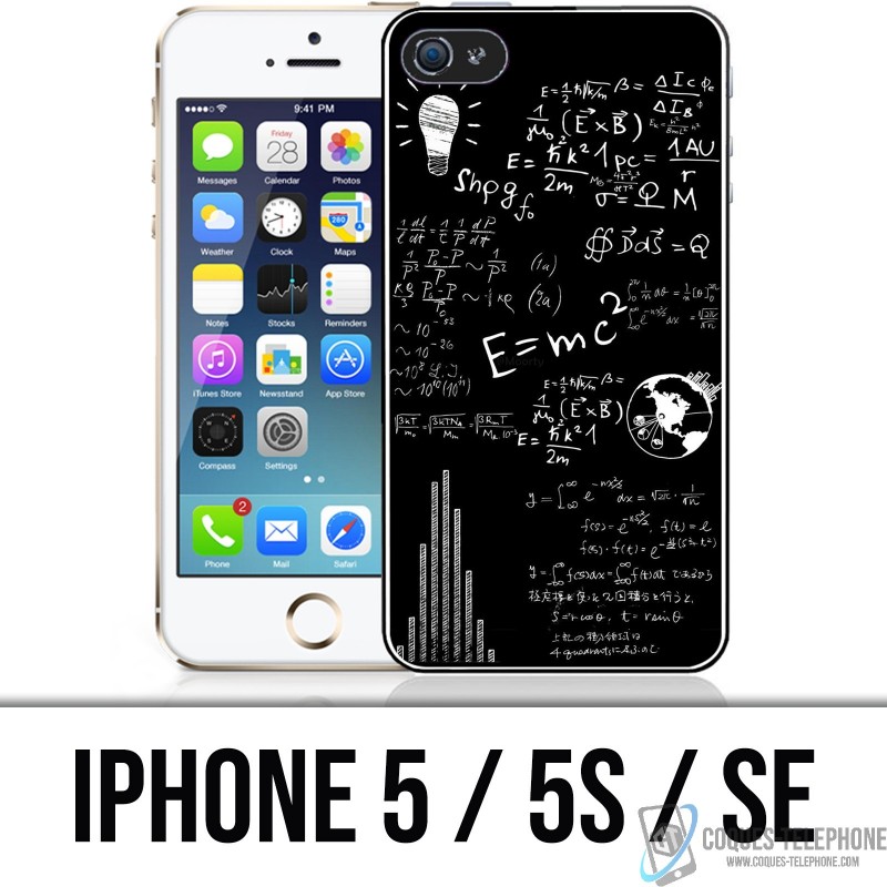 Coque iPhone 5 / 5S / SE - E égale MC 2 tableau noir