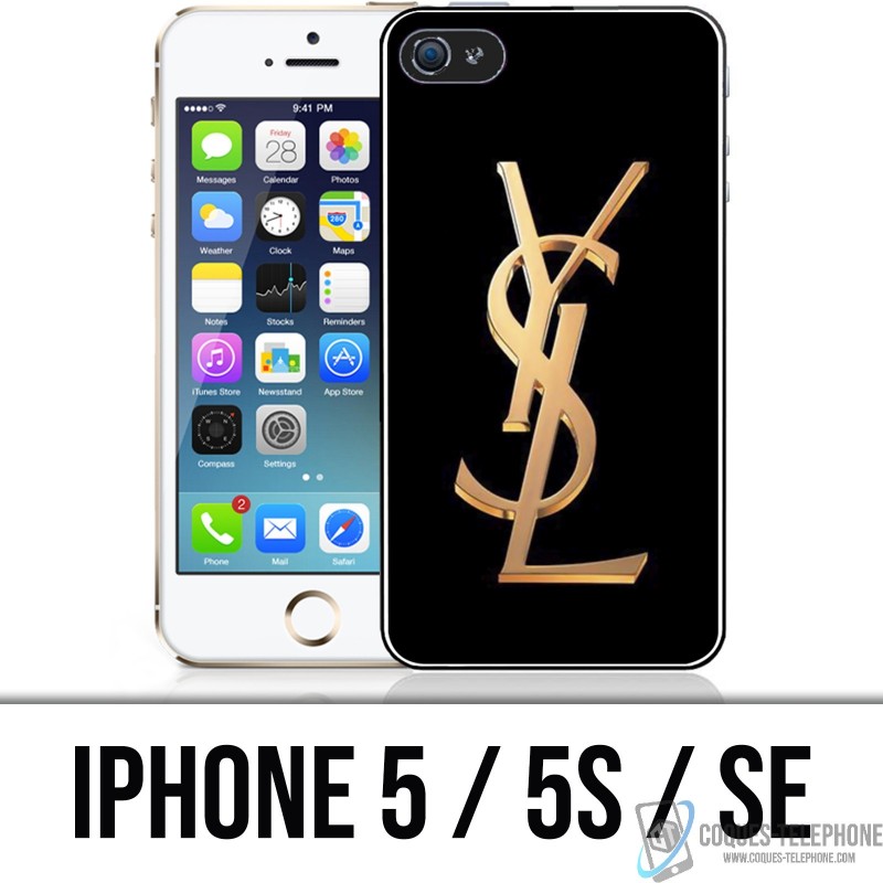 iPhone 5 / 5S / SE Custodia - YSL Yves Yves Saint Laurent Gold Logo d'oro