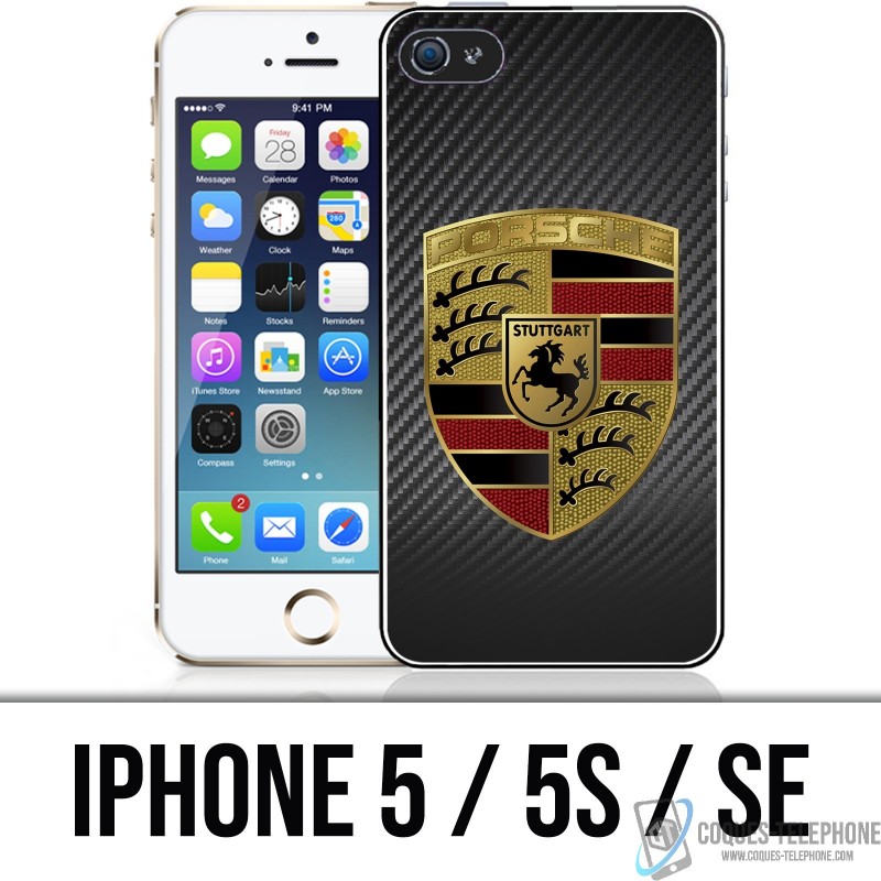 Funda iPhone 5 / 5S / SE - Logotipo de carbono de Porsche