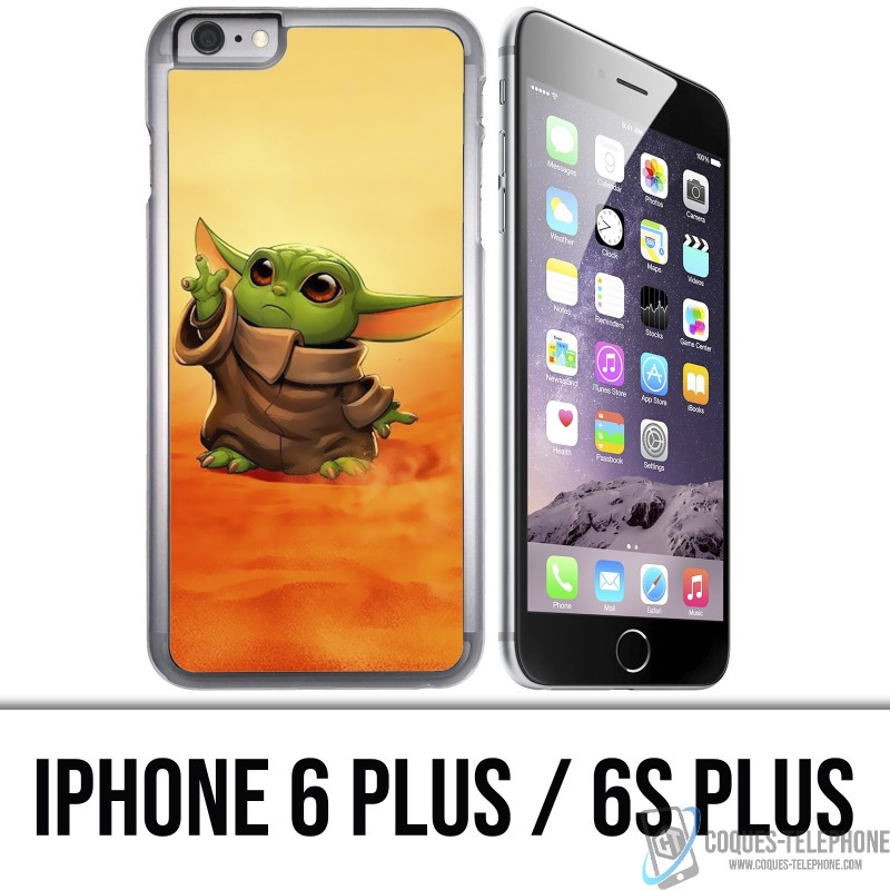 Coque iPhone 6 PLUS / 6S PLUS - Star Wars baby Yoda Fanart