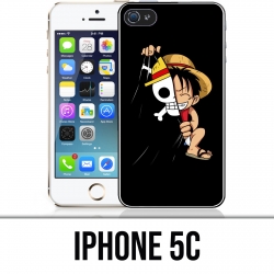 Coque iPhone 5C - One Piece baby Luffy Drapeau