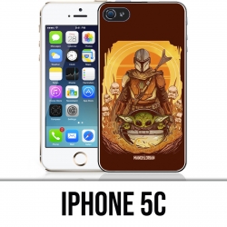 Funda iPhone 5C - Star Wars Mandalorian Yoda fanart