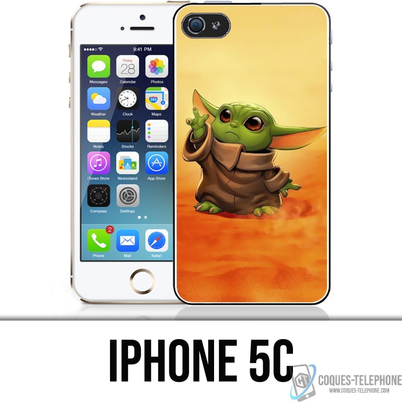 Coque iPhone 5C - Star Wars baby Yoda Fanart