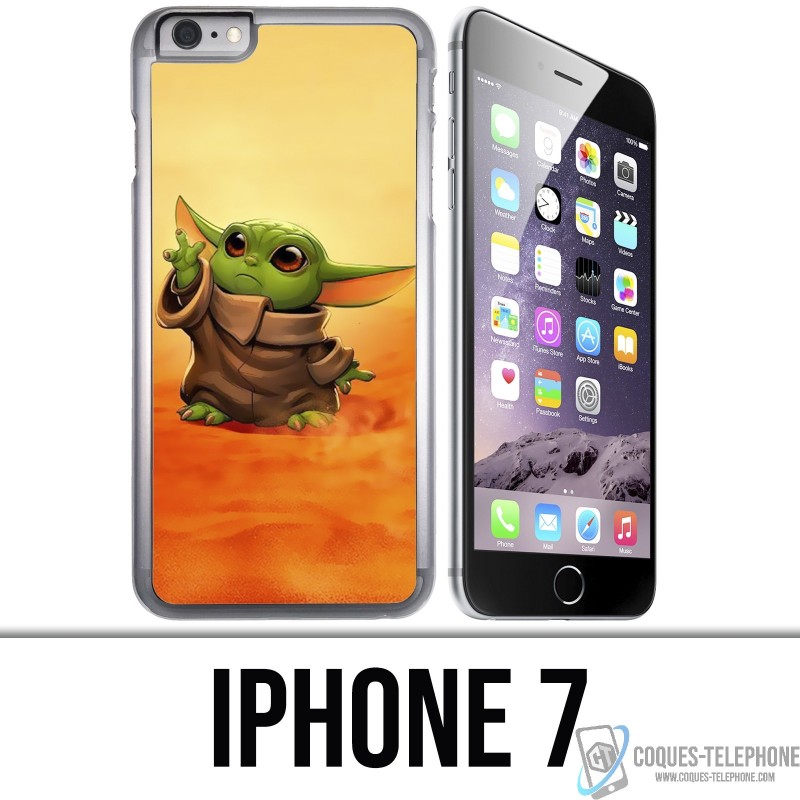 Coque iPhone 7 - Star Wars baby Yoda Fanart