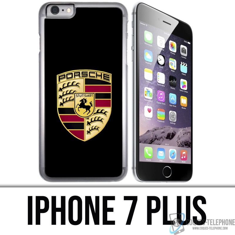 Coque iPhone 7 PLUS - Porsche Logo Noir