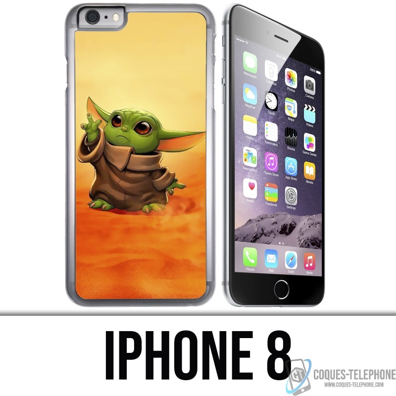 Coque iPhone 8 - Star Wars baby Yoda Fanart