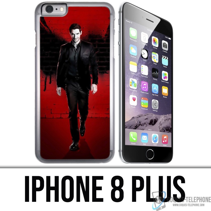 Coque iPhone 8 PLUS - Lucifer ailes mur