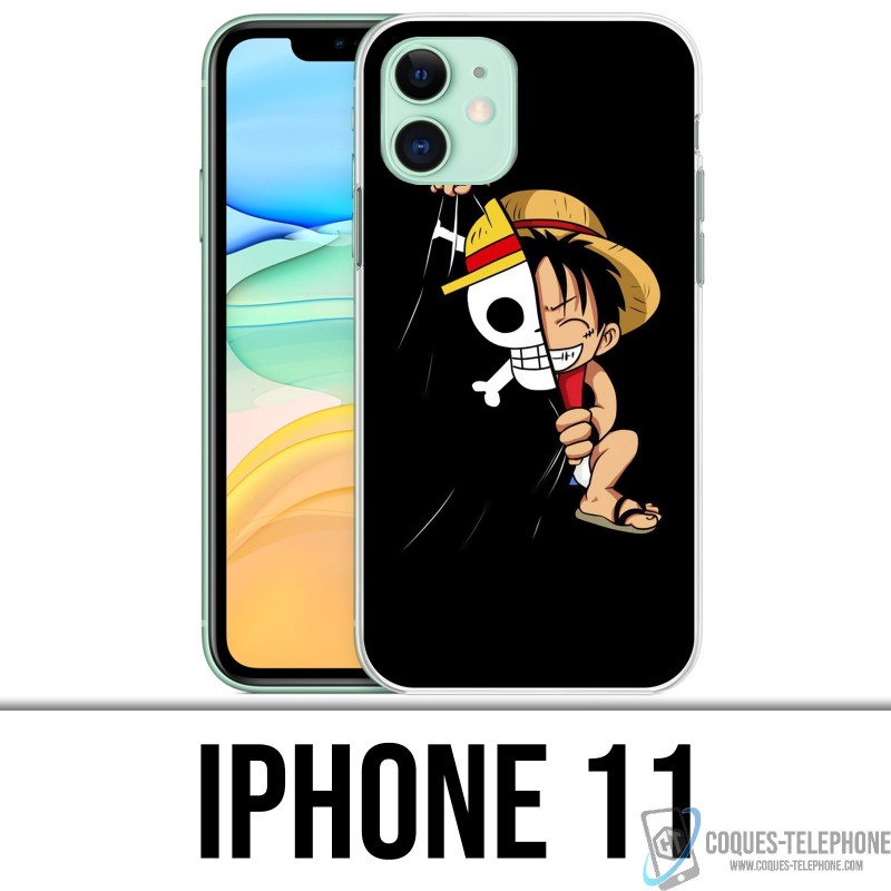 Coque iPhone 11 - One Piece baby Luffy Drapeau