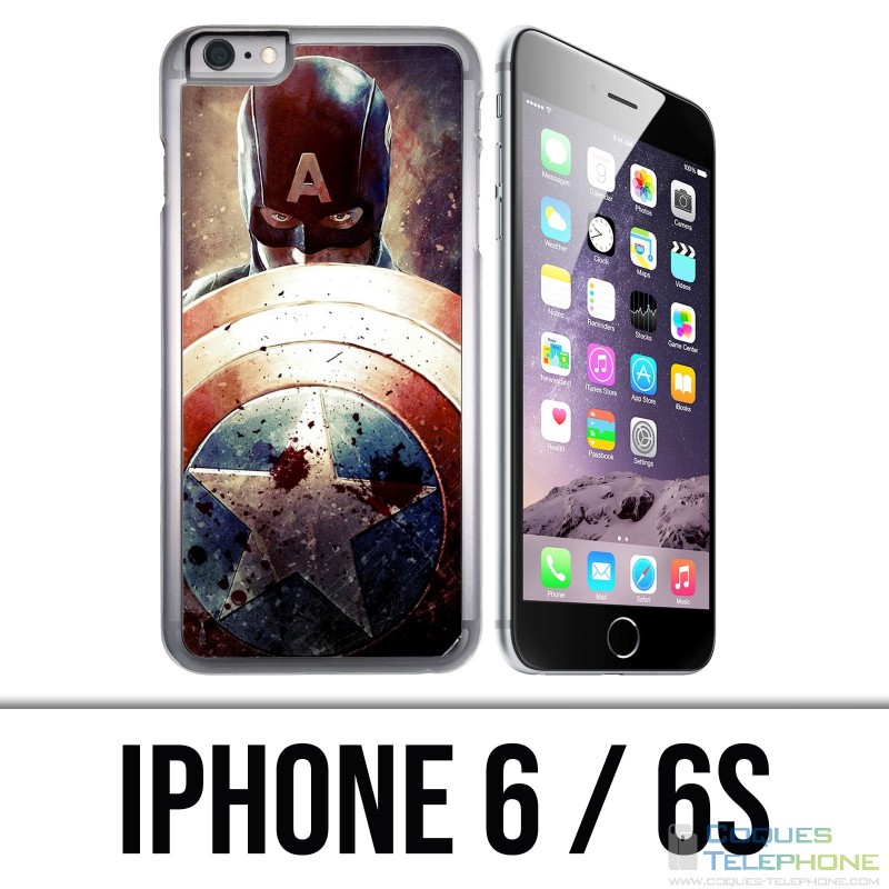 Coque iPhone 6 / 6S - Captain America Grunge Avengers