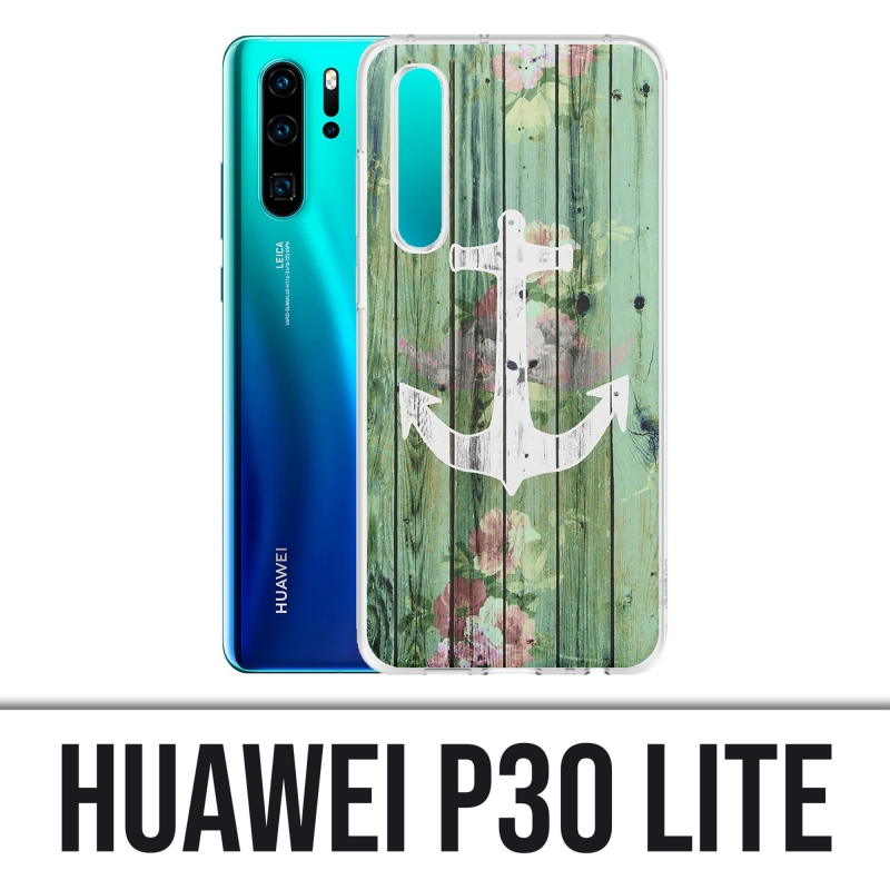 Custodia Huawei P30 Lite - Ancora in legno marino